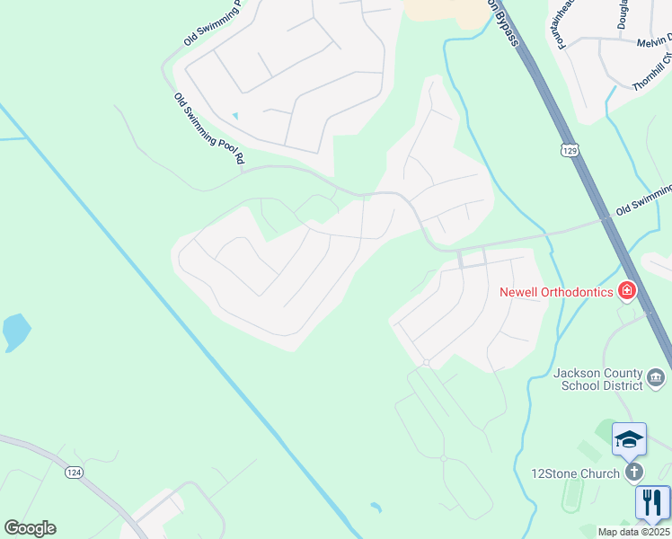 map of restaurants, bars, coffee shops, grocery stores, and more near 252 River Mist Circle in Jefferson