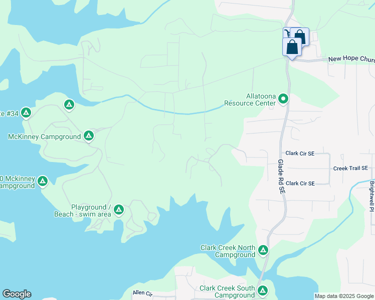 map of restaurants, bars, coffee shops, grocery stores, and more near 5 Colonial Club Drive Southeast in Acworth