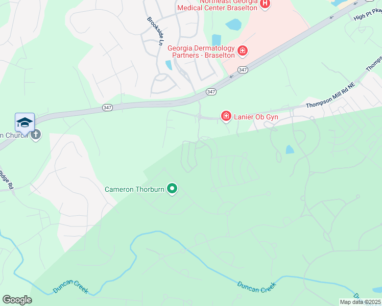 map of restaurants, bars, coffee shops, grocery stores, and more near 2824 Cork Street in Braselton