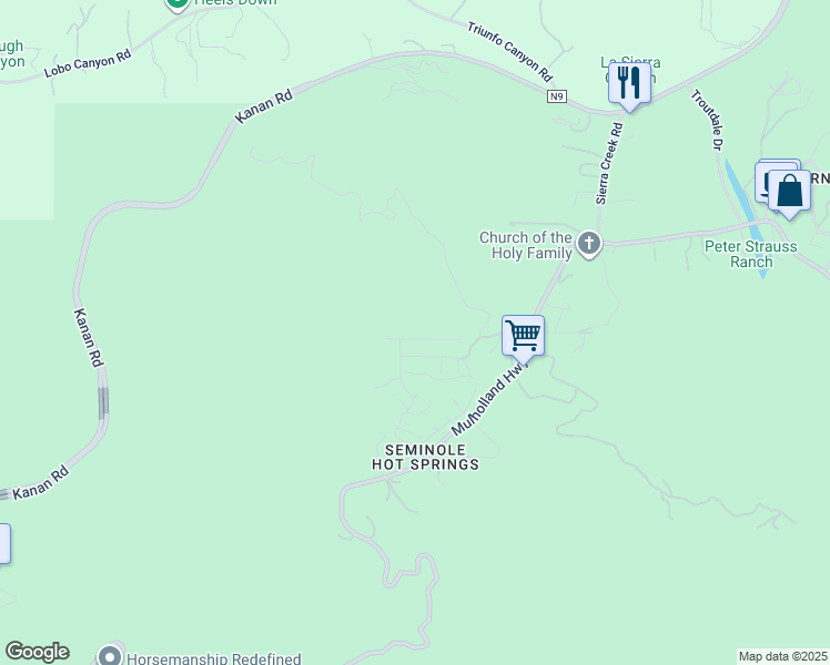 map of restaurants, bars, coffee shops, grocery stores, and more near 30473 Mulholland Highway in Agoura Hills