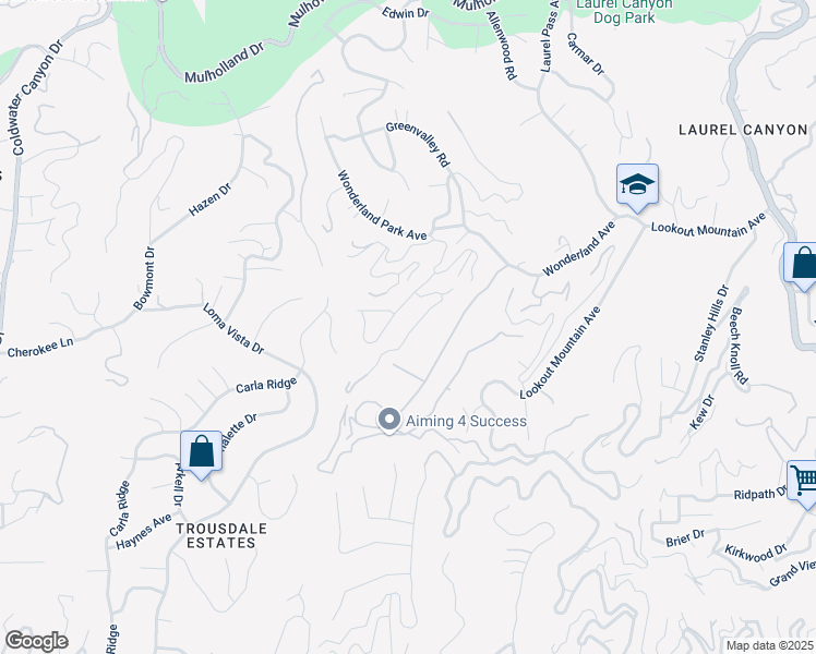 map of restaurants, bars, coffee shops, grocery stores, and more near 8853 Sunset Crest Place in Los Angeles