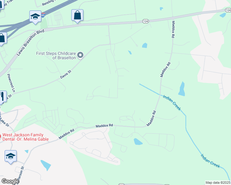 map of restaurants, bars, coffee shops, grocery stores, and more near 558 Traminer Way in Braselton