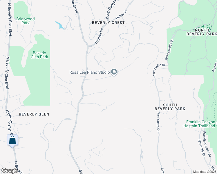 map of restaurants, bars, coffee shops, grocery stores, and more near 9750 Yoakum Drive in Beverly Hills