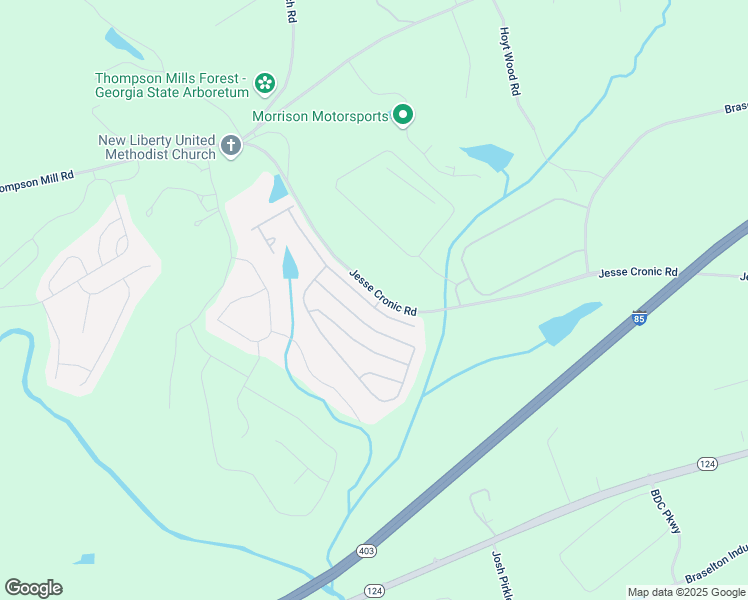 map of restaurants, bars, coffee shops, grocery stores, and more near 317 Franklin Street in Braselton