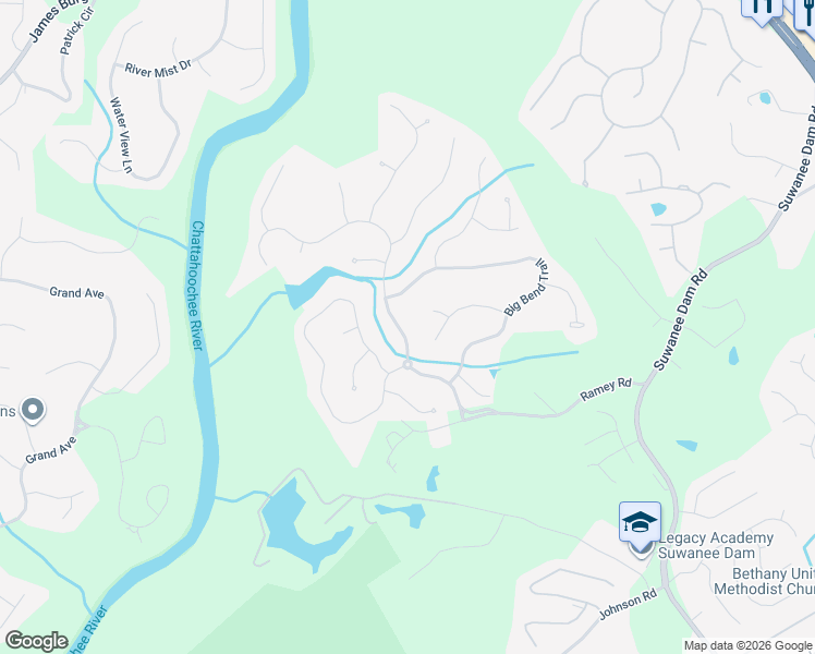 map of restaurants, bars, coffee shops, grocery stores, and more near 5935 Wild Timber Road in Sugar Hill