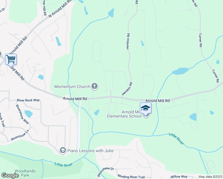 map of restaurants, bars, coffee shops, grocery stores, and more near 750 Keystone Drive in Woodstock