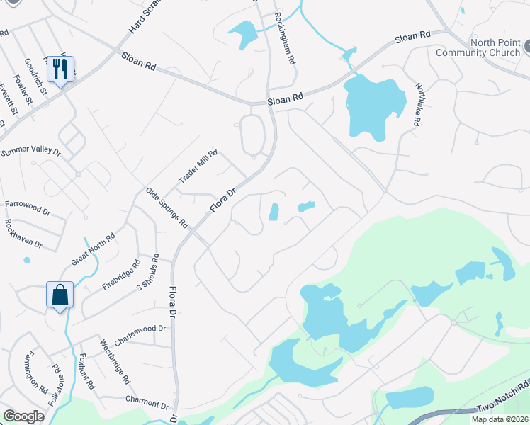 map of restaurants, bars, coffee shops, grocery stores, and more near 104 Kerryton Road in Columbia