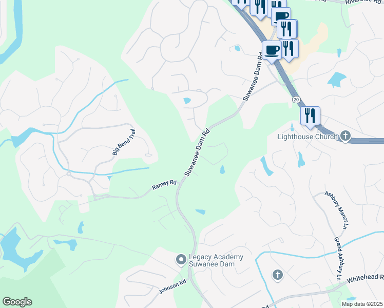 map of restaurants, bars, coffee shops, grocery stores, and more near 5816 Creek Indian Drive in Sugar Hill