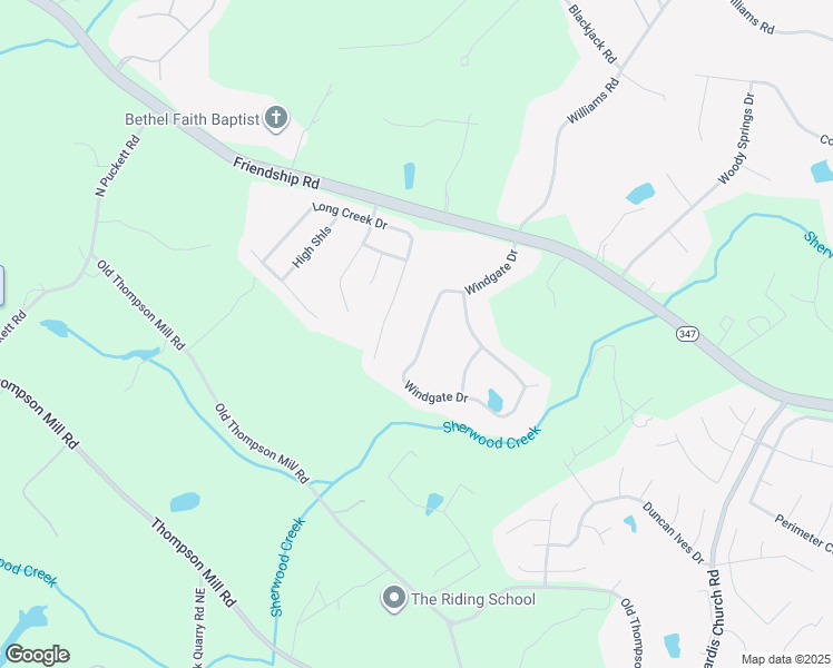 map of restaurants, bars, coffee shops, grocery stores, and more near 3238 Windgate Drive in Buford