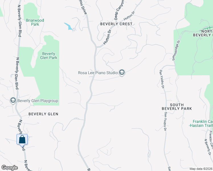 map of restaurants, bars, coffee shops, grocery stores, and more near 9836 Yoakum Drive in Beverly Hills
