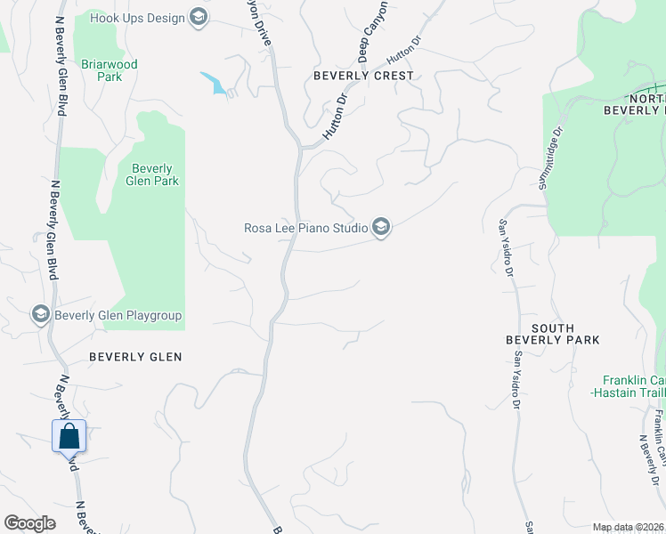 map of restaurants, bars, coffee shops, grocery stores, and more near 9820 Yoakum Drive in Beverly Hills