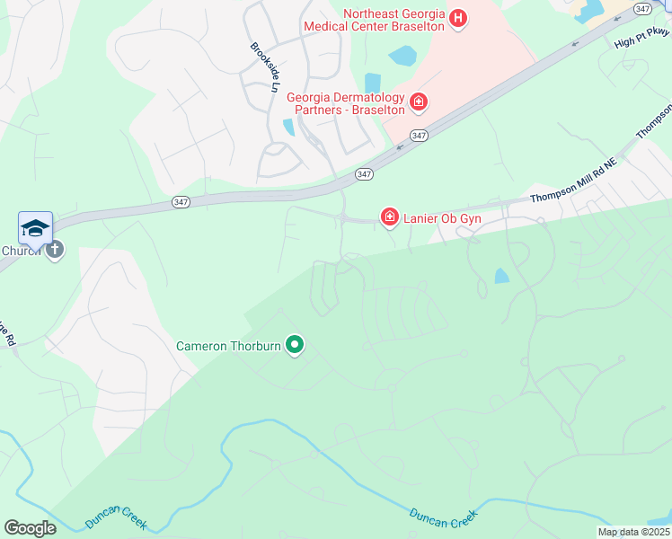 map of restaurants, bars, coffee shops, grocery stores, and more near 2824 Cork Street in Braselton