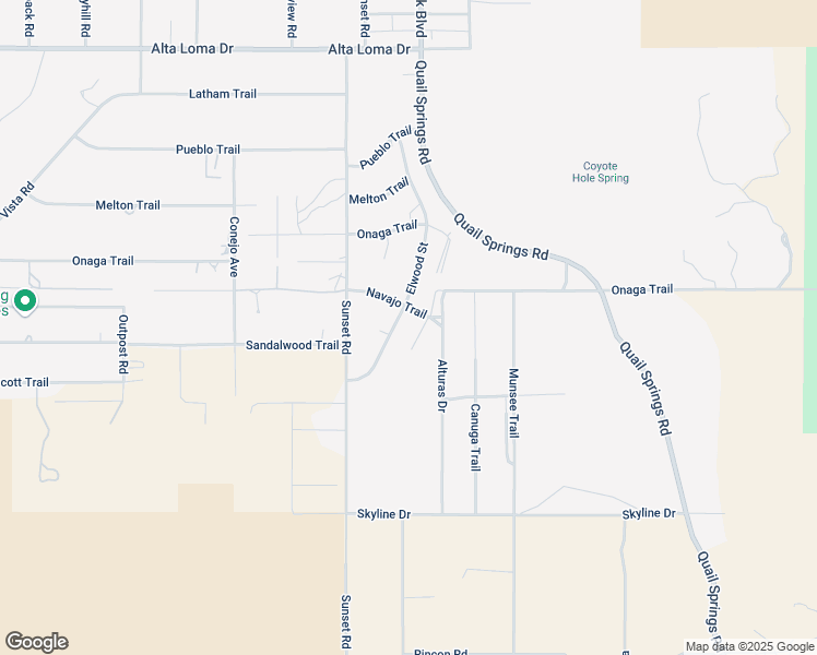 map of restaurants, bars, coffee shops, grocery stores, and more near 7795 Elwood Street in Joshua Tree
