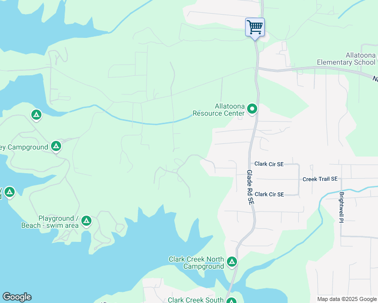 map of restaurants, bars, coffee shops, grocery stores, and more near 5 Colonial Club Drive Southeast in Acworth