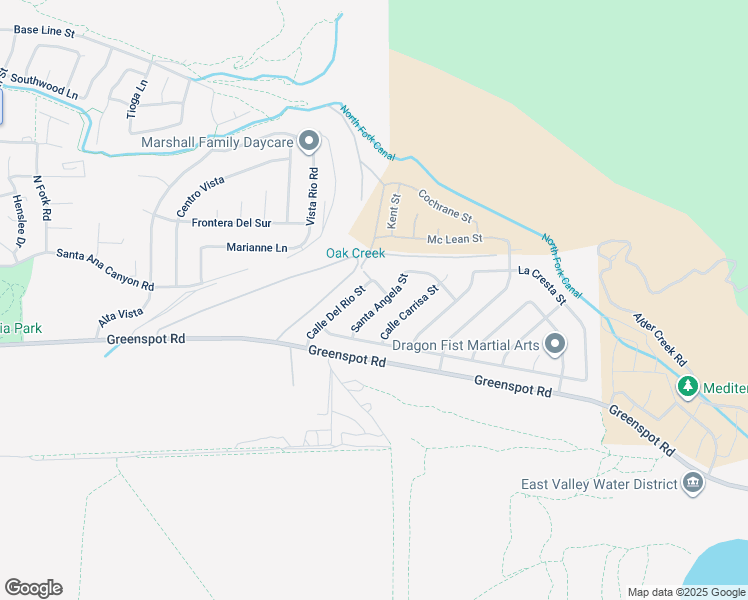 map of restaurants, bars, coffee shops, grocery stores, and more near 7832 Santa Angela Street in Highland