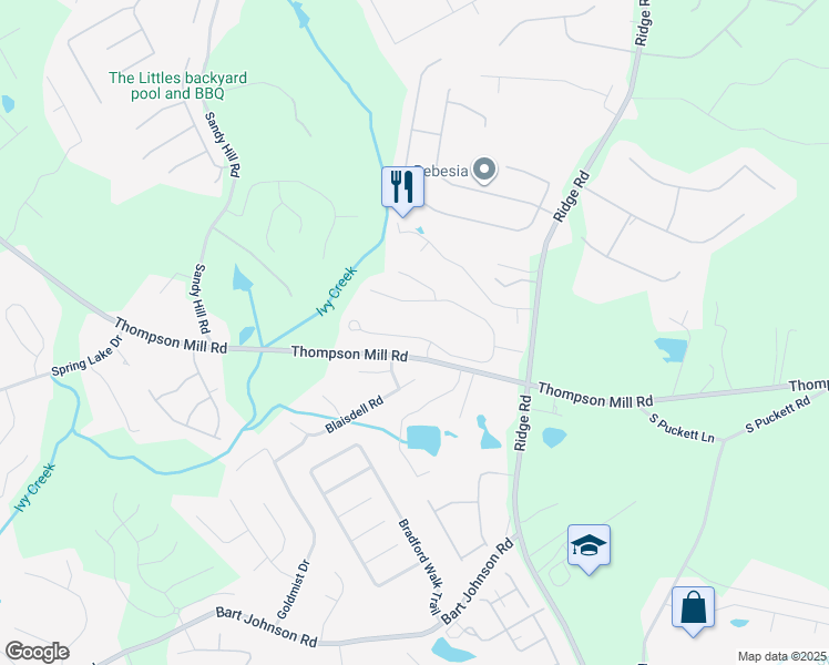 map of restaurants, bars, coffee shops, grocery stores, and more near 3440 Deaton Trail in Buford