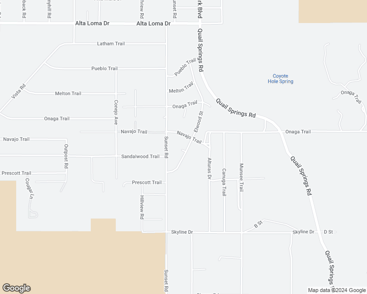 map of restaurants, bars, coffee shops, grocery stores, and more near 61754 Elwood Place in Joshua Tree