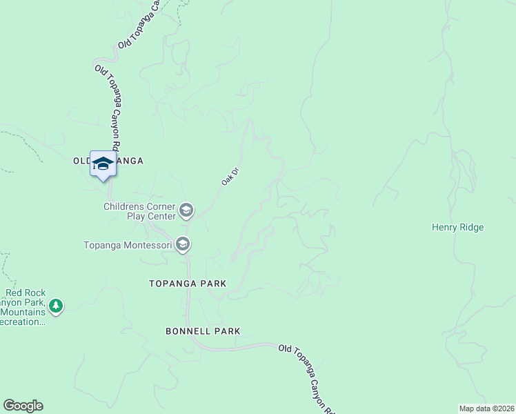 map of restaurants, bars, coffee shops, grocery stores, and more near 2016 Mount Prospect Drive in Topanga