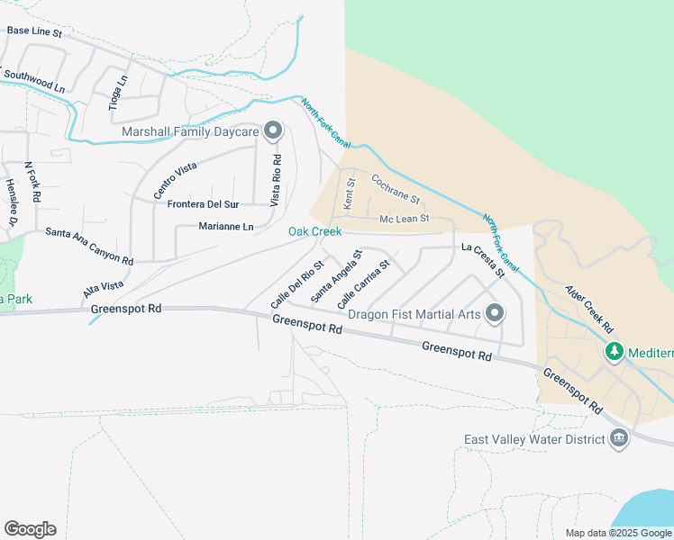 map of restaurants, bars, coffee shops, grocery stores, and more near 7832 Santa Angela St in Highland