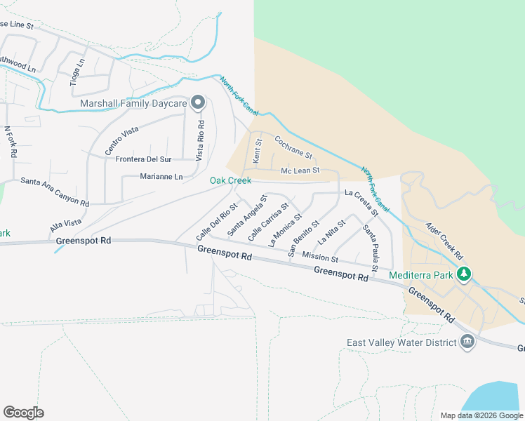 map of restaurants, bars, coffee shops, grocery stores, and more near 7813 Santa Angela Street in Highland