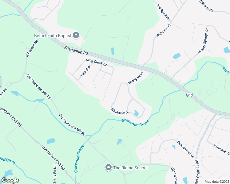 map of restaurants, bars, coffee shops, grocery stores, and more near 3234 Windgate Drive in Buford