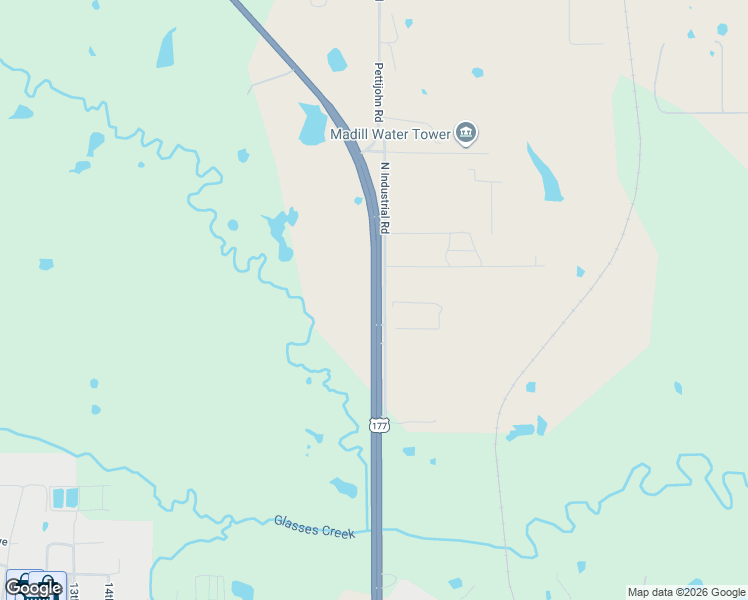 map of restaurants, bars, coffee shops, grocery stores, and more near North 1st Street in Madill