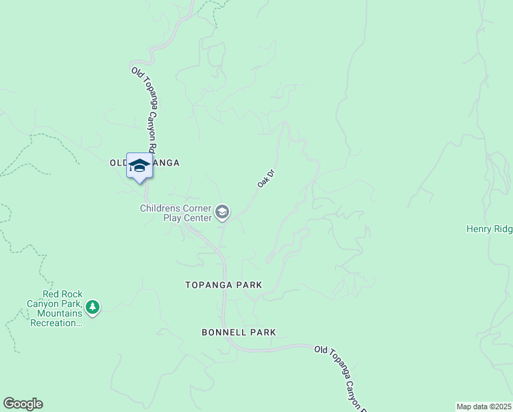 map of restaurants, bars, coffee shops, grocery stores, and more near 1710 Oak Drive in Topanga