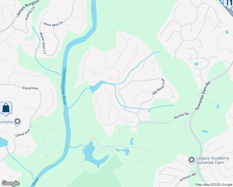map of restaurants, bars, coffee shops, grocery stores, and more near 5960 Wild Timber Road in Sugar Hill