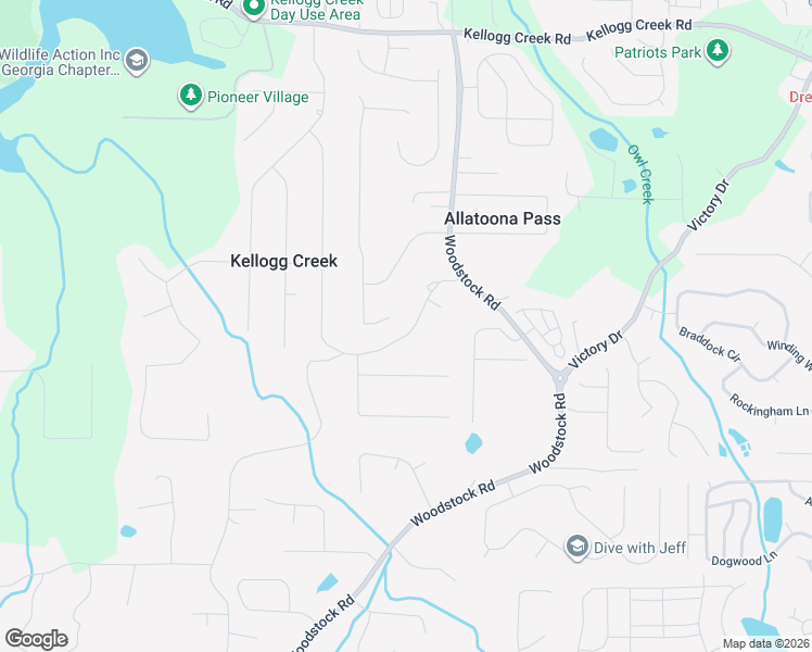 map of restaurants, bars, coffee shops, grocery stores, and more near 306 Bennett Farms Court in Acworth