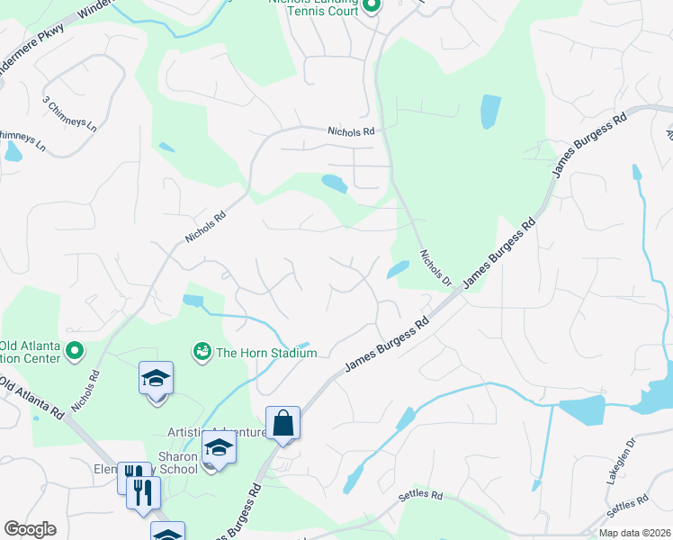 map of restaurants, bars, coffee shops, grocery stores, and more near 1815 Turnberry Avenue in Suwanee