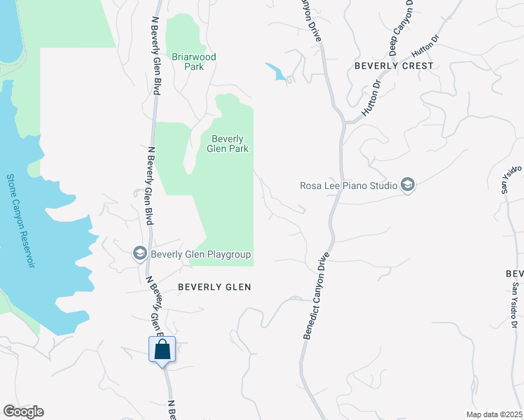 map of restaurants, bars, coffee shops, grocery stores, and more near 10060 Westwanda Drive in Beverly Hills