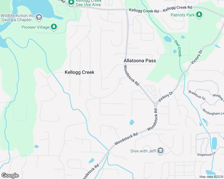 map of restaurants, bars, coffee shops, grocery stores, and more near 306 Bennett Farms Court in Acworth