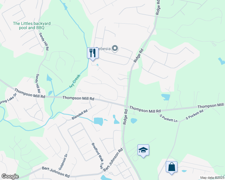 map of restaurants, bars, coffee shops, grocery stores, and more near 3630 Deaton Trail in Buford