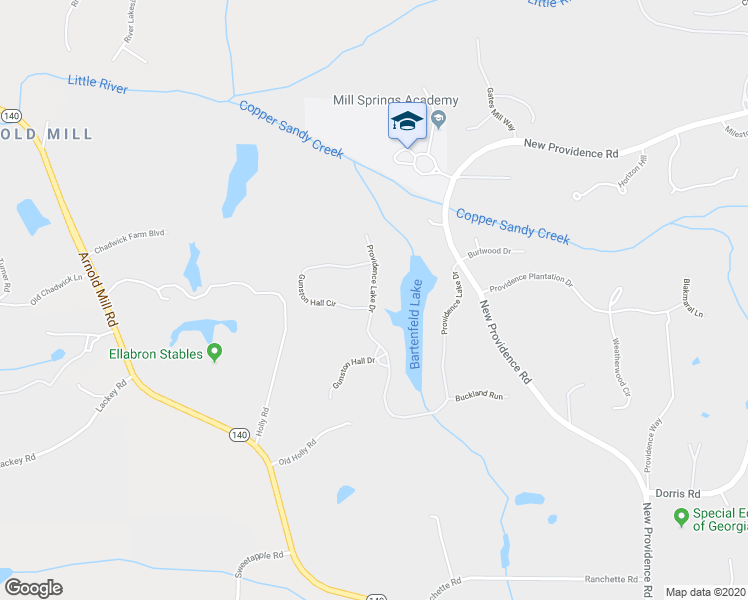 map of restaurants, bars, coffee shops, grocery stores, and more near 13340 Providence Lake Drive in Alpharetta