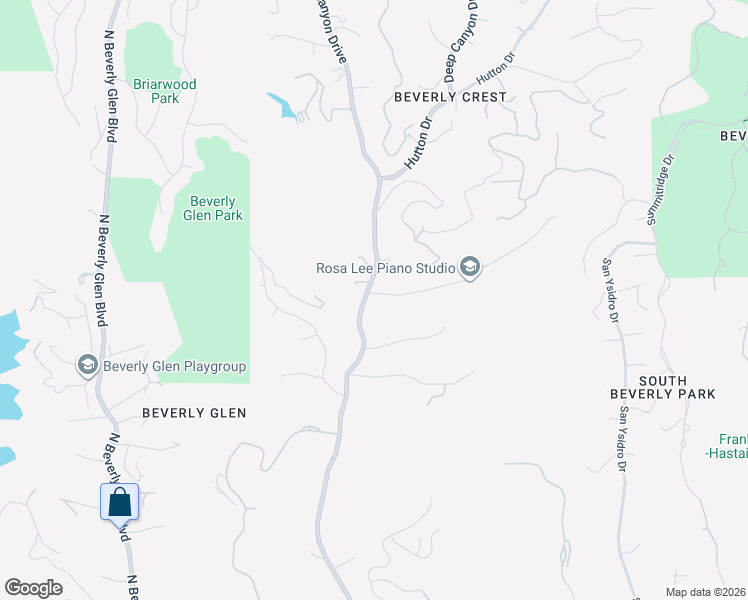 map of restaurants, bars, coffee shops, grocery stores, and more near 2270 Benedict Canyon Drive in Beverly Hills