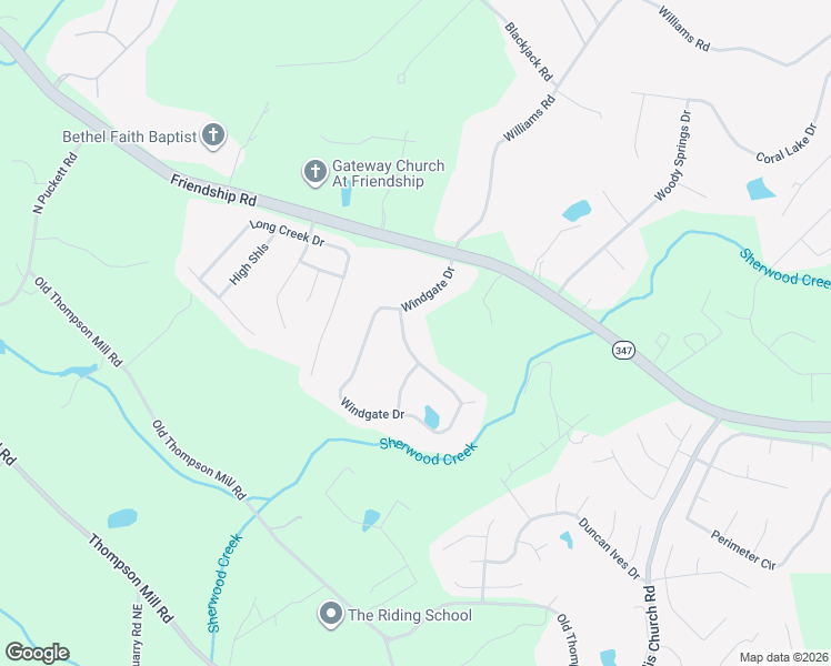 map of restaurants, bars, coffee shops, grocery stores, and more near 3414 Windgate Drive in Buford