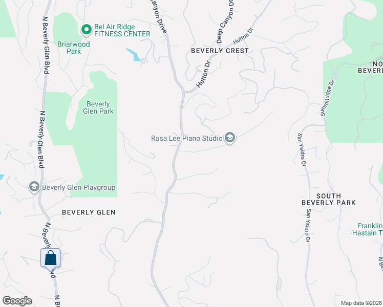 map of restaurants, bars, coffee shops, grocery stores, and more near 9854 Yoakum Drive in Beverly Hills