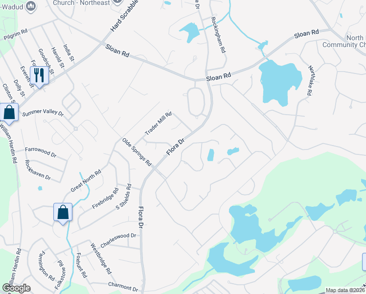 map of restaurants, bars, coffee shops, grocery stores, and more near 248 Brookspring Road in Columbia
