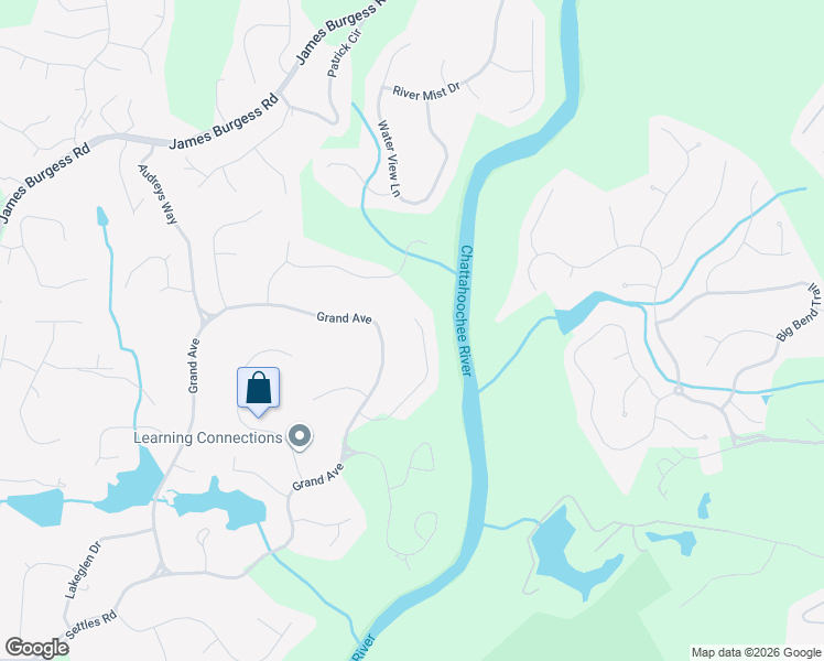 map of restaurants, bars, coffee shops, grocery stores, and more near 131 Riverview Drive in Suwanee