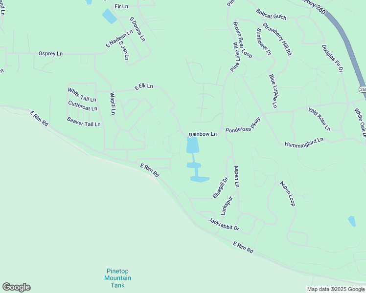 map of restaurants, bars, coffee shops, grocery stores, and more near 3140 Rainbow Lane in Pinetop-Lakeside