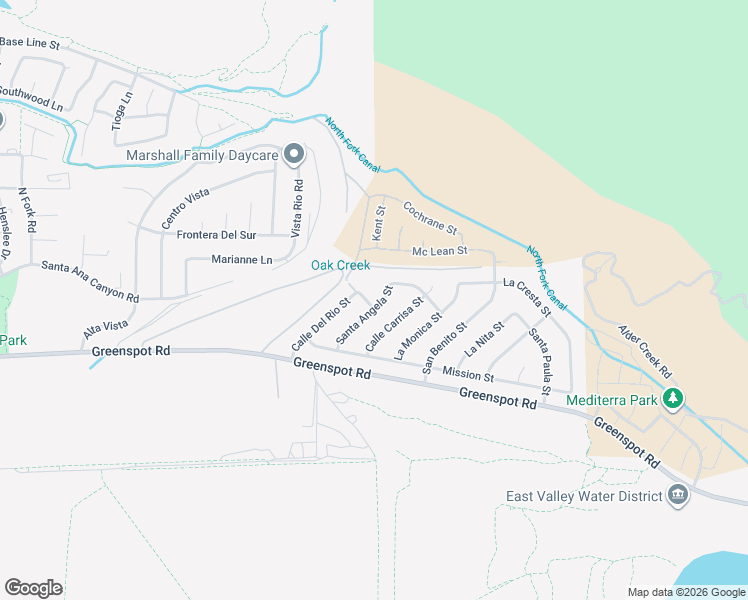 map of restaurants, bars, coffee shops, grocery stores, and more near 7814 Santa Angela Street in Highland