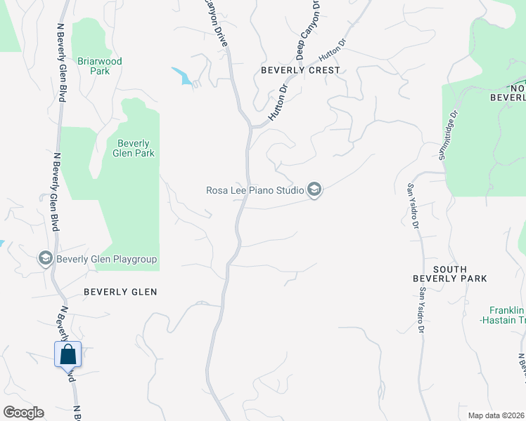 map of restaurants, bars, coffee shops, grocery stores, and more near 9846 Yoakum Drive in Beverly Hills