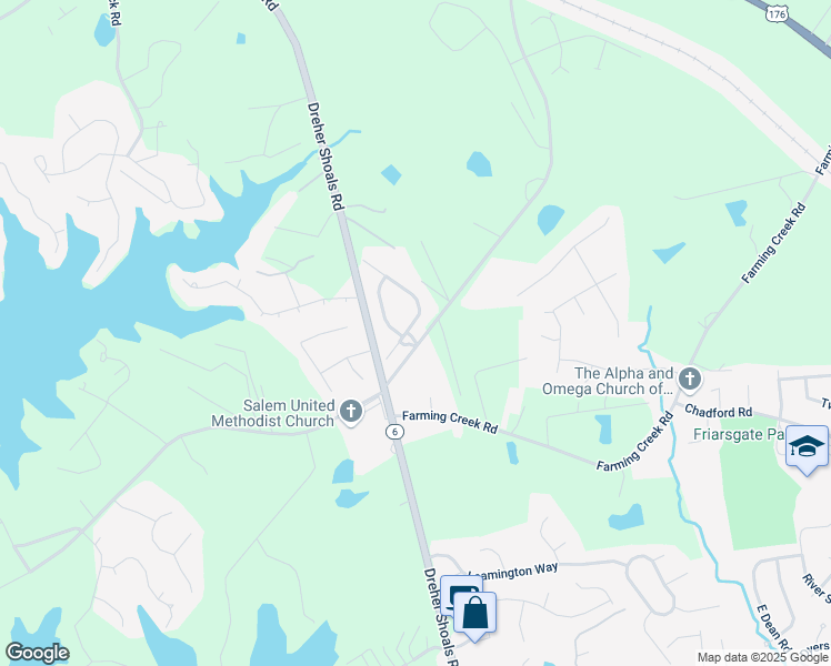 map of restaurants, bars, coffee shops, grocery stores, and more near 122 Old Market Lane in Irmo