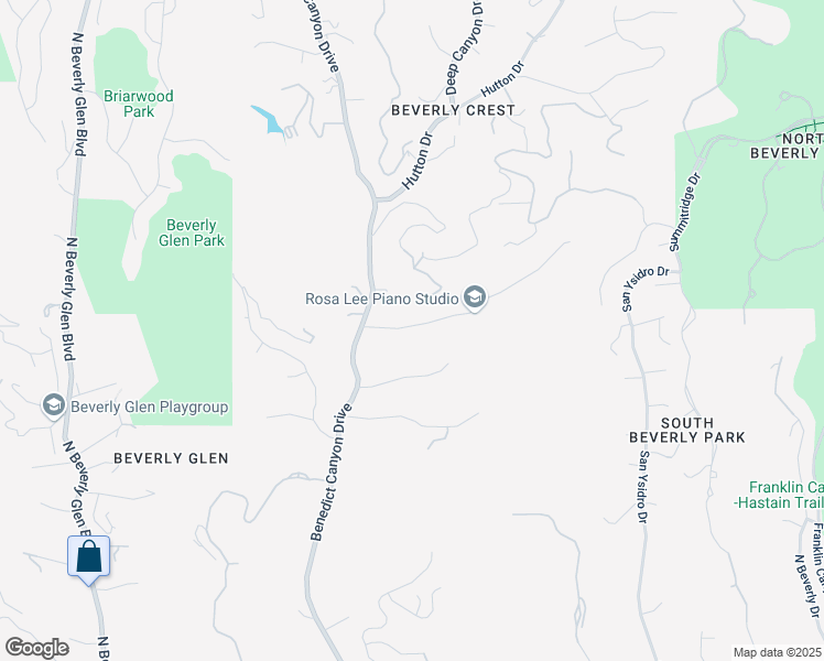 map of restaurants, bars, coffee shops, grocery stores, and more near 9836 Yoakum Drive in Beverly Hills