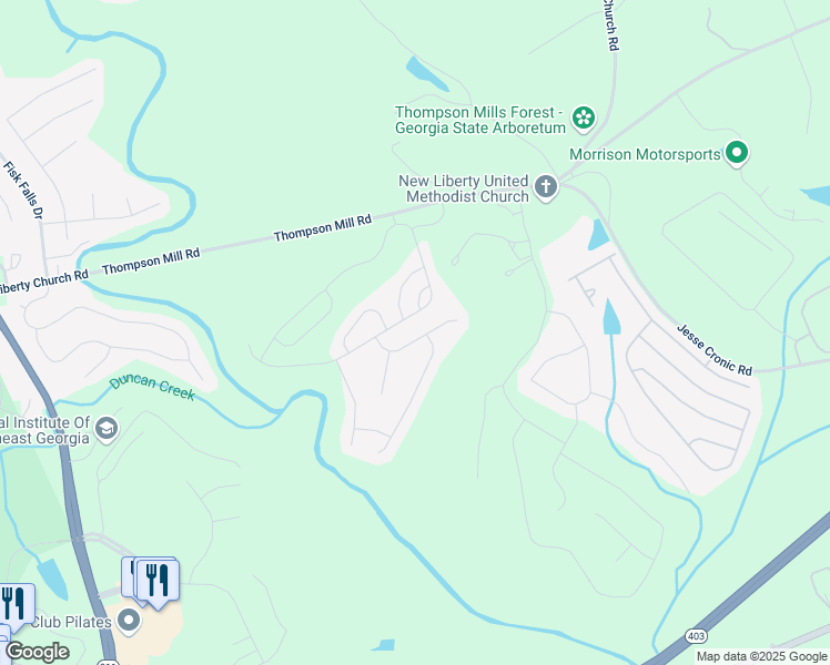 map of restaurants, bars, coffee shops, grocery stores, and more near 123 Wayside Terrace in Braselton