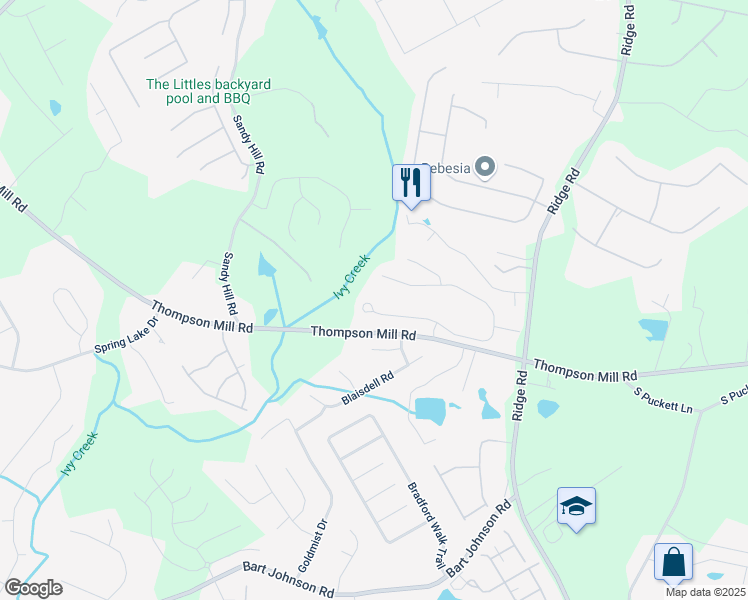 map of restaurants, bars, coffee shops, grocery stores, and more near 3330 Deaton Trail in Buford