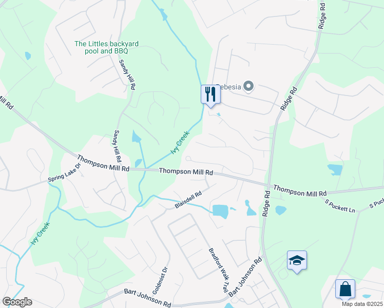 map of restaurants, bars, coffee shops, grocery stores, and more near 3330 Deaton Trail in Buford