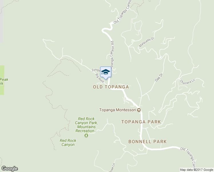 map of restaurants, bars, coffee shops, grocery stores, and more near 1717 Old Topanga Canyon Road in Topanga
