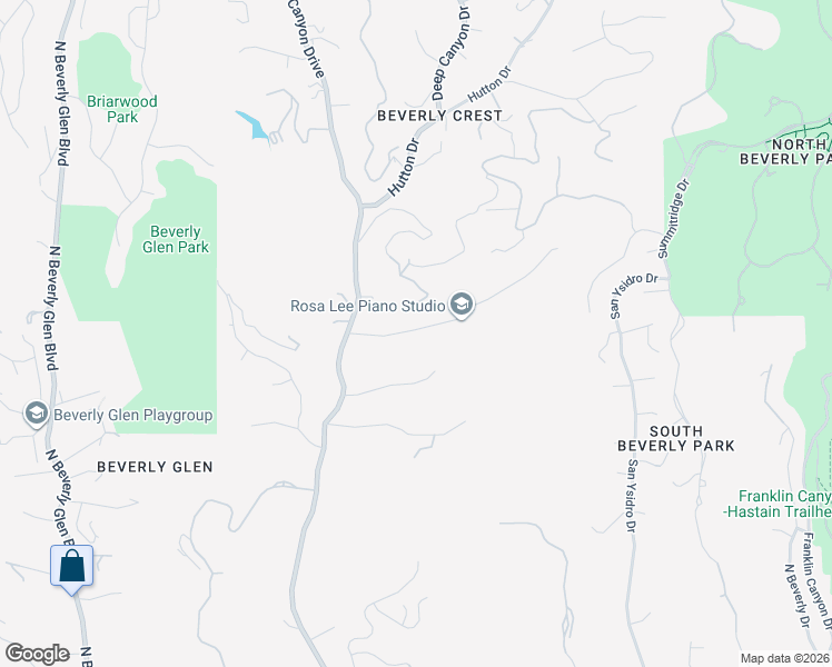 map of restaurants, bars, coffee shops, grocery stores, and more near 9820 Yoakum Drive in Beverly Hills