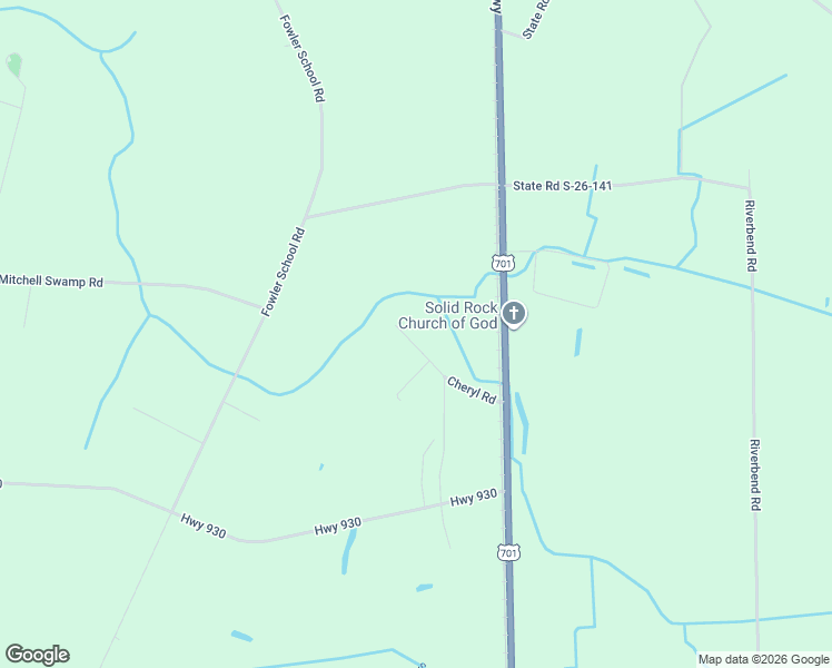 map of restaurants, bars, coffee shops, grocery stores, and more near 240 Cheryl Road in Loris